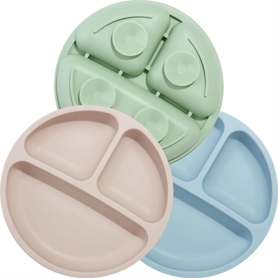 Good price Multiscene Harmless Silicone Dinnerware Set Suction Plates Food Grade online