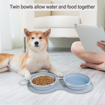 Good price Collapsible Silicone Pet Suppliers Bowl Harmless 2 Pack For Travel online