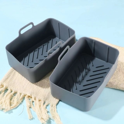 Good price Air Fryer Silicone Liners Rectangular for Foodi Dual, Reusable Airfryer Pot Replacement Baking Tray Basket Insert | online