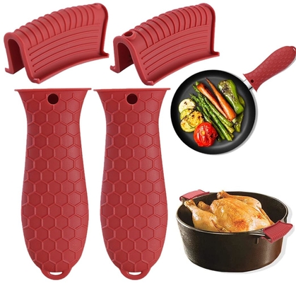 Good price Silicone Hot Handle Holder Heat Resistant Cast Iron Skillets Handles Grip Covers For Pan Pot online