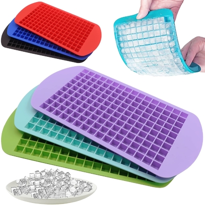 Good price Food Grade Lce Cube Tray With Lid And Bin For Freezer BPA Free Silicone Ice Cube Trays Molds online