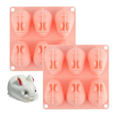 Good price 3D Mini Silicone Baking Mold For Mousse Cake Fondant Soap Ice Cream Chocolate Candy Rabbit Molds 6 Cavitity online