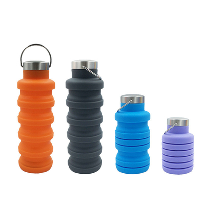 Good price Reuseable Collapsible Water Bottle BPA Free Silicone Foldable Water Bottles For Travel Gym Camping Hiking online