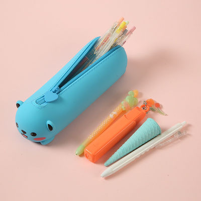 Good price Cute Animal Silicone Pencil Case Organizer Storage Bag Waterproof Cosmetic Zipper Pouch online