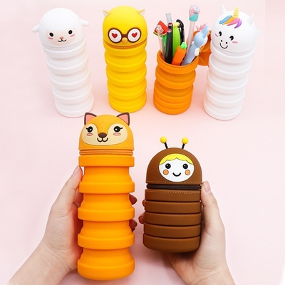 Good price Upgraded 2-In-1 Silicone Pencil Pouch Pen Holder Pencil Pen Case Waterproof Easy To Clean School Office Supplies online