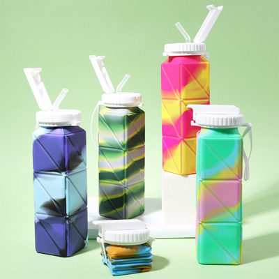 Good price Leek-Proof Collapsible Food Grade BPA Free Silicone Travel Bottles 620ml For Gym Hiking Sports Camp School online