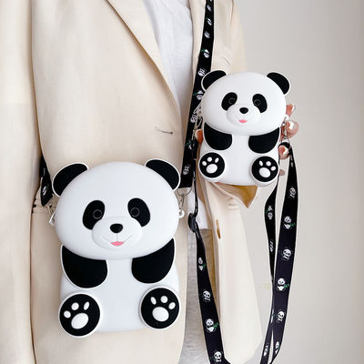 Good price Panda Durable Compact Silicone Coin Bag With Zip Closure Crossbody Shoulder Bag Coin Wallet Bag School Office Supplies online