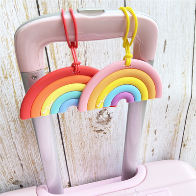 Good price Colorful Cartoon Rainbow Silicone Luggage Tag For Suitcases Bag Baggage Travel Tags Identifiers online