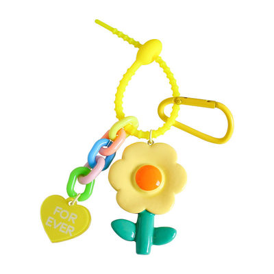 Good price Flower Cartoon Silicone Pendant Keychain Charms Pendan Key Ring for Purse Handbag online