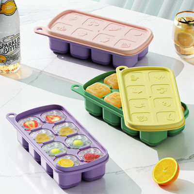 Good price Ice Cube Tray With Lid And Bin, 4 Pack Silicone Plastic Ice Cubes Trays For Freezer With Box/Container, Stackable With Storage Iced Bucket Kits, Scoop, For Soup, Food, Cocktail, Coffee online