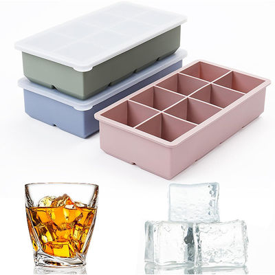 Good price Easy To Clean Pink Silicone Ice Cube Trays Leak Proof Lid BPA Free Large Size Ideal for Cocktails Whiskey Baby Food online