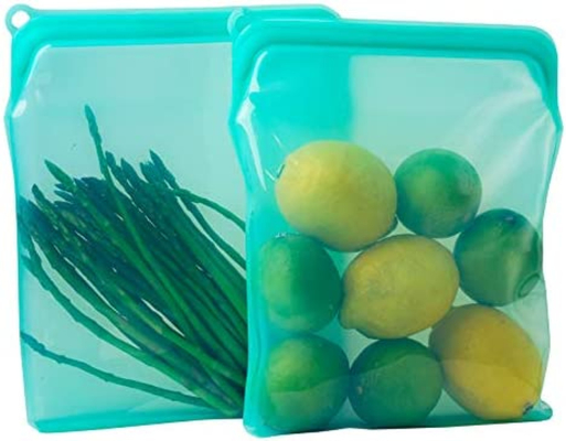 Reusable 100% Silicone Food Storage Bags Sandwich Snack Bags New Generation Stand Up Zip Container For Soup And Leftover