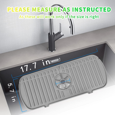 30 Inch Nontoxic Silicone Kitchen Guard , Restaurant Faucet Splash Guard Mat