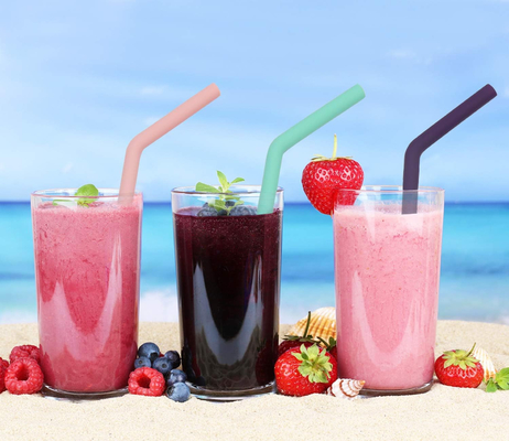 BPA Free Silicone Kitchen Product Straw Reusable With Cleaning Brushes