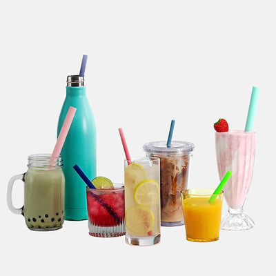 Good price Washable Cocktail Silicone Smoothie Straws Harmless Multicolor online