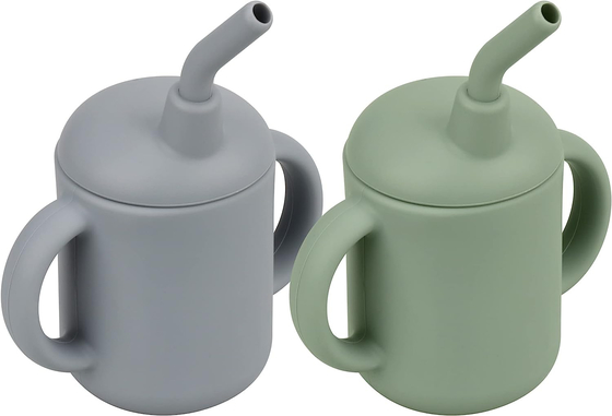 Good price Baby Silicone Straw Cup With Handles Lightweight Unbreakable online