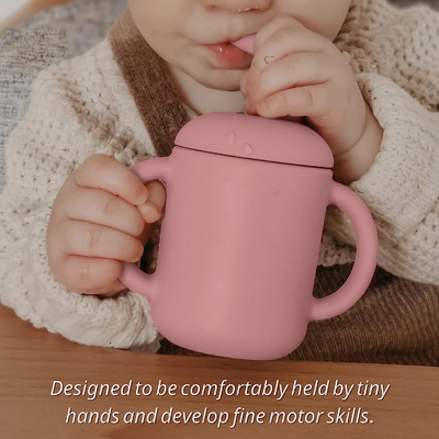 Good price Multicolor Tasteless Silicone Straw Sippy Cup , Microwaveable Silicone Learning Cup online