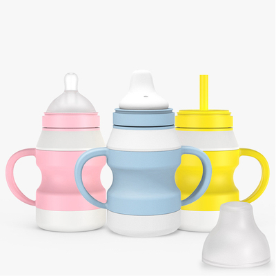 Odorless Silicone Baby Feeding Bottle Leakproof Transparent Pyramid Shape