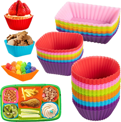Good price Silicone Lunch Box Dividers, Colorful Bento Box Dividers, Silicone Cupcake Liners, Reusable Bento Box Accessories online