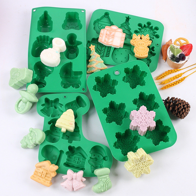 Good price Large Size Christmas Silicone Molds For Mini Cakes / Handmade Soap / Chocolate online
