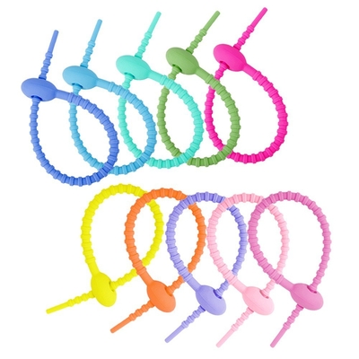 quality Reusable Silicone Cable Twist Ties Bread Tie Bag Sealing Clip Silicone Management Ties Cord Organizer For Car Home Offic factory