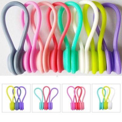 Good price Silicone Magnetic Cable Ties Reusable Cable Organizers Earbuds Cords USB Cable Manager Keeper Wrap Ties Straps Bookmark online
