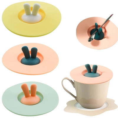 Good price Silicone Cup Lids Food Grade Rabbit Ear Silicone Cup Cover Anti-Dust Airtight Seal  Mugs Tea Cups Hot Cup Lid Coffee Cup online