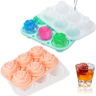 Good price Silicone Rose Ice Cube Molds For Cocktails Whiskey XL Rose Flower Ice Cube Chocolate Soap Tray Mold Silicone Party Maker online