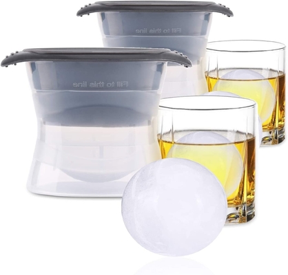 Silicone Freezer Press Sphere Ice Ball Maker Mold Large Round For Whisky Scotch Cocktail Drinks Ice Balls