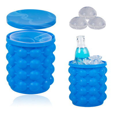Silicone Ice Bucket Ice Cup With Lid Easy Releaser Ice Cube Mold Ice Trays Ice Cube Maker For Cocktail Whiskey Beverages