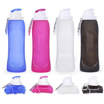Collapsible Water Bottle, Foldable Water Bottle for Travel & Collapsable Water Bottle with Clip for Backpack, Portable