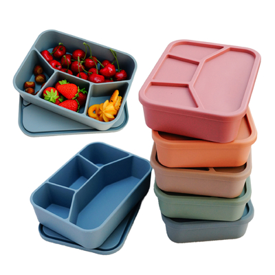 Good price Silicone Bento Box, LeakProof Lunch Box With Lid, Unbreakable Food-Grade Divided Storage Container for Adult Kid online