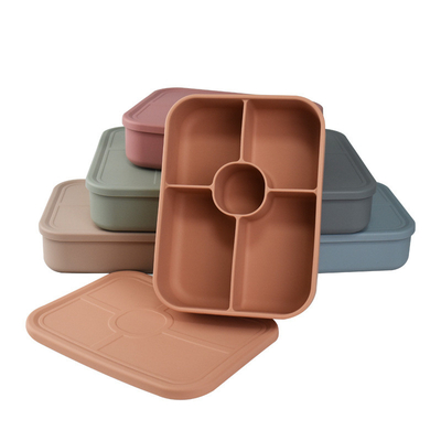 Good price Silicone Lunch Container with Leakproof Lids, Silicone Bento Box Microwavable Lunch Box for Work Picnics online