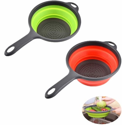 Good price Washable Pasta Silicone Collapsible Colander Strainer Silicone Kitchen Utensil Space-Saver Folding Strainer Colander online