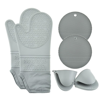 Good price Silicone Oven Mitts And Pot Holders Set Heat Resistant To 450℉ Extra Long 15 Inch Professional Silicone Baking Gloves online