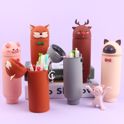 Good price Versatile 2-In-1 Silicone Pencil Holder Pouch Easy To Clean School Office Supplies Kids Stationery For Christmas Gift online