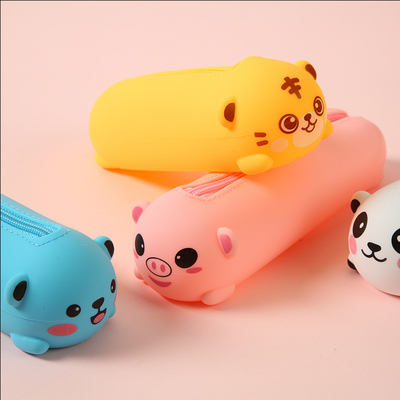 Pig Silicone Cartoon Pencil Box For Boys And Girls Stationery Case Pencil Pouch Makeup Bag School Supplies For Kids