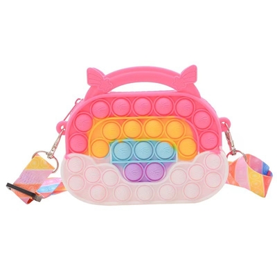 Toddle Handbag Silicone Coin Wallets Cute Crossbody Purse Bag Birthday Gifts For Little Girls Pencil Pen Case Makeup Bag