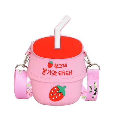Kwaii Silicone Pencil Case BPA Free Stationery Organizer Makeup Bag Crossbody Shoulder Purse Bag For Kids Christmas Gift