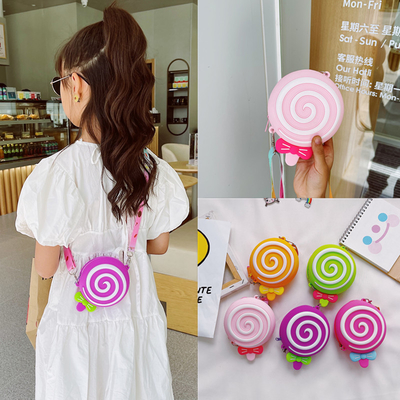 Lolipop Silicone Round Pencil Case For Stationery Supplie Pencil Pouch School Supplies Makeup Bag Storaoge Container