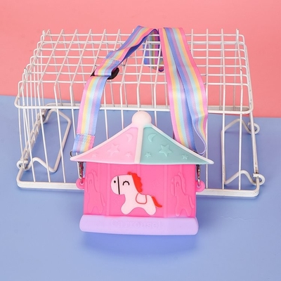 Carousel Kid CrossBody Shoulder Bag BPA Free Silicone Pencil Case For Stationery And Makeup Organization School Supplies