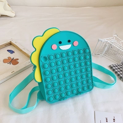 Dinosau Soft Silicone Pencil Case For Stationery And Makeup Items Backpack Bag Silicone SchooL Crossbody Shoulder Bag