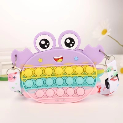 Colorful Silicone Makeup Accessories Lightweight Cute Tote Bag For Kids Pencil Bag Storage Container Bag ShoulderHandbag