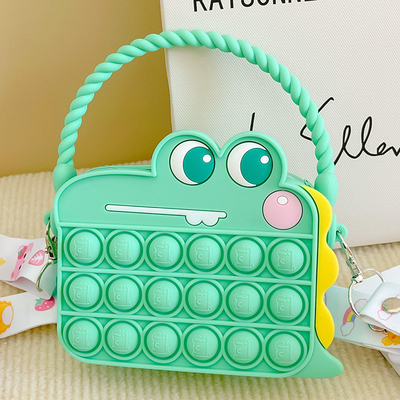 Bpa Free Cartoon Silicone Pencil Case For Kids Shoulder Handbag Crossbody Purse Bag Christmas Birthday Gifts Pencil Case