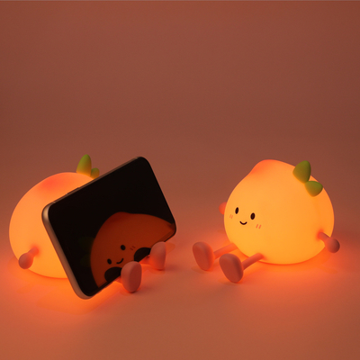 Cute Peach Night Light For Kids Soft Silicone Sleep Light With USB Rechargeable Touch Sensor Nightlights For Kids Room