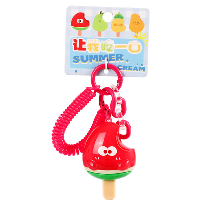 Cartoon Keychain Set Soft Touch Fruit Pendant Key Ring for Kids Party Favors School and Office