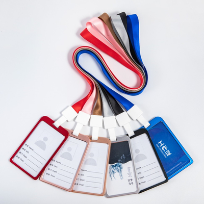 Silicone ID Name Badge Card Case Protector With Retractable Cord and Breakaway Buckle