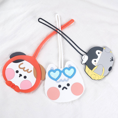 Cartoon Animal Design Silicone Luggage Tags Customized Travel ID Labels Name Card Holders