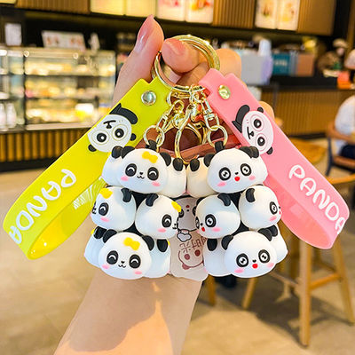Harga yang bagus 2 Pcs Panda Hitam Putih Dan Babi Pink Keychain Pesona Untuk Wanita Anak-anak Backpack Kawaii Aksesoris on line