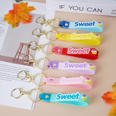 Silicone Bangle Key Ring Bracelet Keychain Holder For Women Girls Wristlet Round Keyring